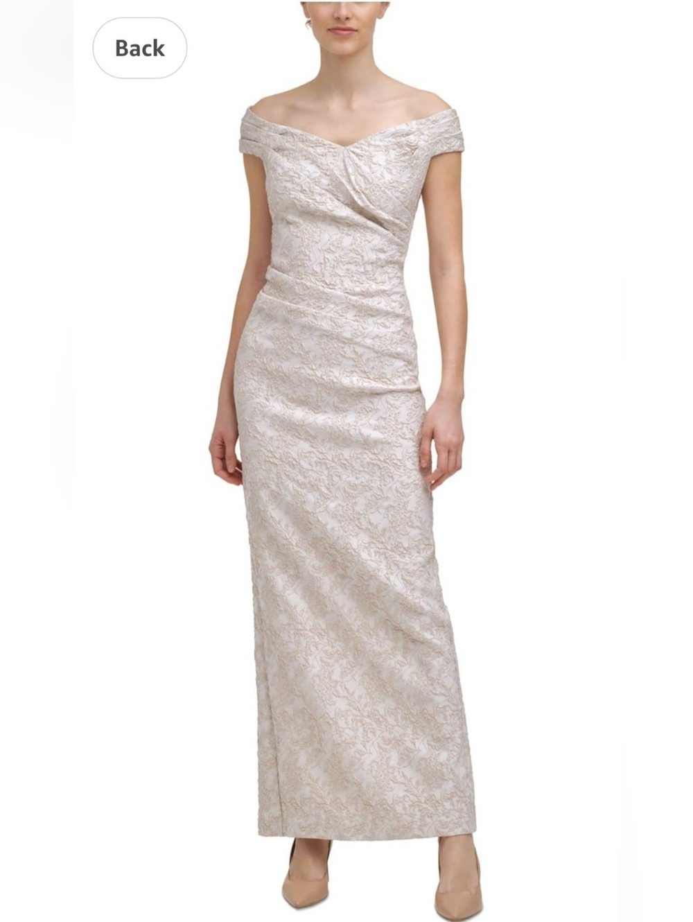 Calvin Klein Champagne Off Shoulder Dress